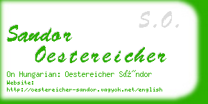 sandor oestereicher business card